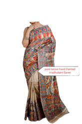 Pure tussar ghicha silk saree Manish
